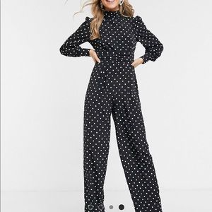 ASOS Polka Dot BLACK WHITE JUMPSUIT
